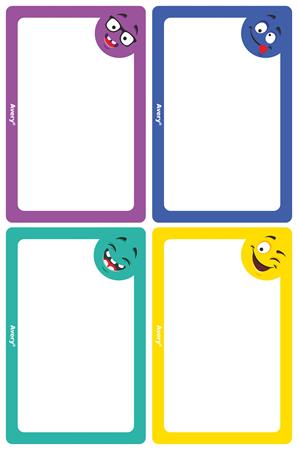 Füzetcímke, 68x46 mm, kézzel írható, AVERY ZWECKFORM, vicces, 8 címke/csomag